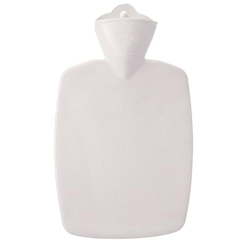 Hugo Frosch Wärmflasche Plant 1,8l – Made in Germany – mit pflanzlichem Weichmacher in Creme-Weiß – große, auslaufsichere & geruchsneutrale...