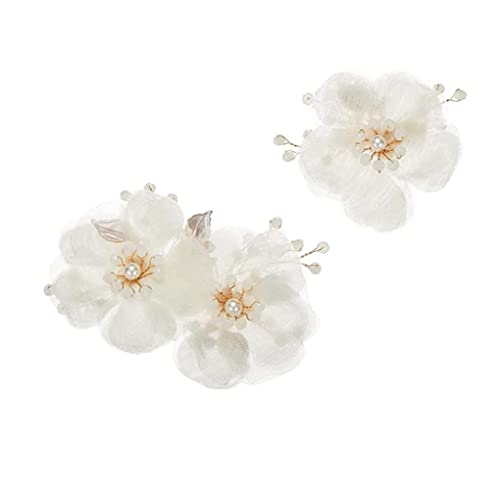 Bridal Flower Side Hair Clips Hair Bijoux 2 Pcs Florie Mariage Hair Pins Pins Hair Accessoires De Cheveux Pour La Mariée (or) Clips De Cheveux De Mariage, Accessoires De Cheveux De Fleur
