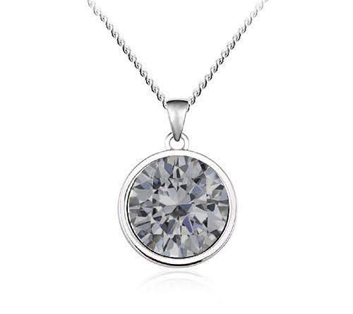 TAZS - TRENDY AMAZING ZEAL STORE Civetta Spark Bella Pendent and Chain with Swarovski Light Grey Crystal for Girls