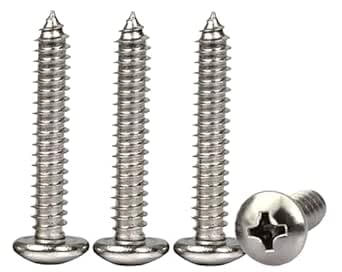 M5x55mm Phillips Pan Head Wood Screws 304 Stainless Steel Self-Tapping Screws for Wood/Sheet-Metal/Plasterboard Full Thread(15pcs) โ image 1