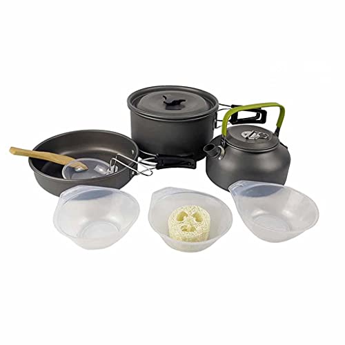 Set de cuisine de camping en aluminium léger avec poignées isolantes couleur B