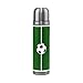 Pallone da calcio in acciaio inox verde thermos borraccia termica sottovuoto a prova di perdite, doppia bottiglia sottovuoto per bevande calde e fredde, caffè o tè, in pelle PU, 481,9 g