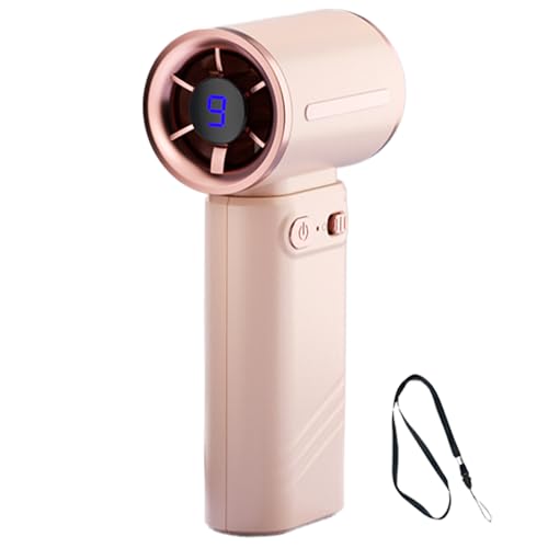 Ventilador de bolsillo recargable, compacto y ajustable con pantalla digital, accesorio refrescante con pantalla digital, para viajes, camping y senderismo