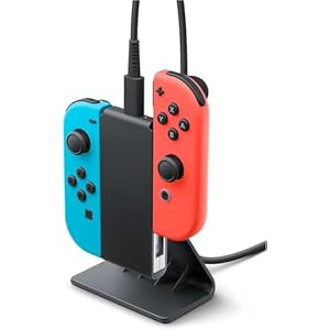 Joycon Charging Stand (Two – Way) – 2 Way Switch Joy Con Controller Charger Charging Accessories with Charging Cable – NOT for Joycon Gen 2 Controller