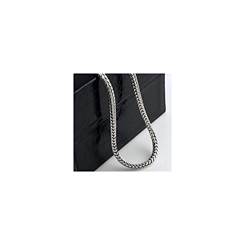Verona Jewelers Mens 925 Sterling Silver 3MM 5.5MM Franco Chain Necklace, Square Box Link Rhodium Franco Necklace and Bracelet,925 Franco Chain for Men, Open Box Link Chain (20, 5.5MM)3