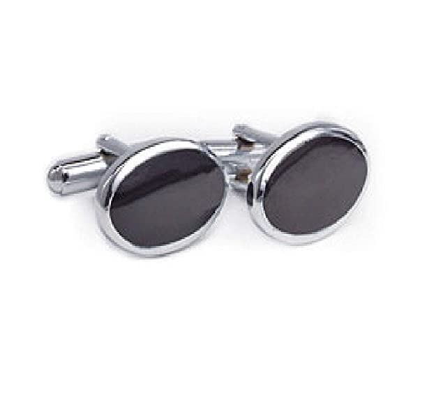 V3E Silver Solid Oval Cufflinks for Men Black (B09V9TF56V) Amazon Price History, Amazon Price Tracker
