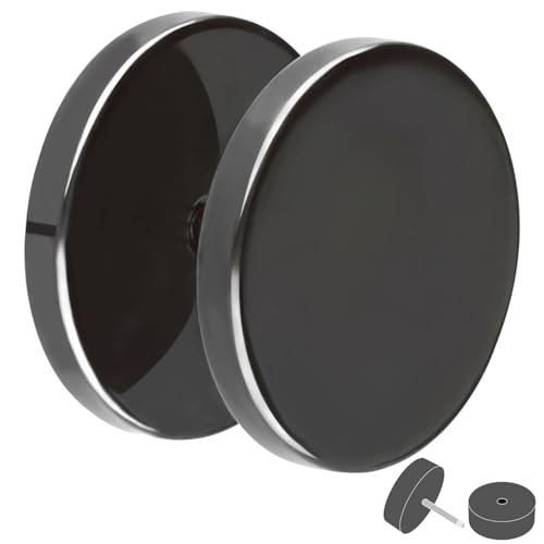 Treuheld Fake Plug - Titan Ohrstecker zum Schrauben - Schwarz - Damen &...