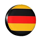 Housse de roue de secours de 38,1 cm pour pneus de remorque, résistant aux intempéries, universelle, pour remorque, VUS, camion, camping-car, remorque de voyage, motif drapeau de l'Allemagne