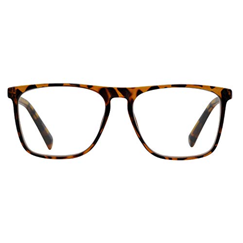 OCCI CHIARI Mens Reading Glasses 2.5 Durable Large Frame Reader for Men Rectangule Glasses for Reading Comfortable Metal Hinge (Yellow,250) - Image 4