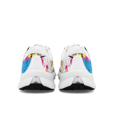 Spikeless Golf Shoes for Men, Women's Breathable Abstract Art Non-Slip Sports Walking Shoes with Air-Outer Golf Sneakers3