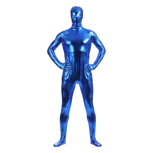 Medias de goma con todo incluido hombre estilo cosplay de gelcoat azul liso
