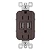 Legrand radiant 15 Amp Decorator Wall Outlet with 3.1 Amp USB Charger, Dark Bronze, TM826USBDBCCV4