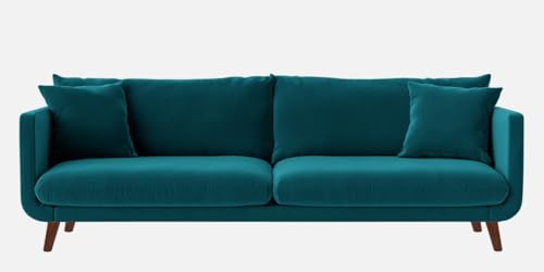 Image of Rejol Velvet 3-Seater Sofa Luxurious Comfort for Living Rooms and Offices (Teal Blue, 3 Seater)