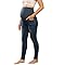 Maternity 2025 Maternity Pants Soft Pregnancy Jeans with Ripped Hole Skinny Jeans Dark Denim Blue M MC0241A22-03
