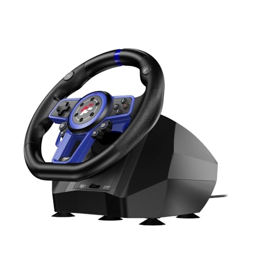 Image of Flashfire SUZUKA F111 Adjustable Racing Wheel Steering Wheel Premium For PS5 Version|Compatible with PS3,PS4,PS5,Nintendo Switch|270-900 Degrees Rotation with 3 Pedal Board and H-Shifter (F111)