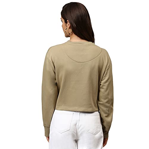 Image of Campus Sutra Cotton Women Hooded Sweatshirt