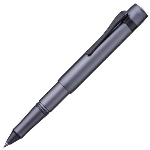 Image of Hongdian M2 Black Forest Mini Rollerball Pen Fine Point 0.5mm Slim Aluminium Pocket Pen with Black Ink Ideal for Travel and Signature Space Gray
