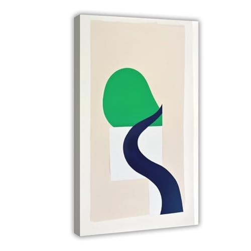 Poster abstrait et minimaliste vert Mnyuein - Lot de 2 affiches sur toile salon 30x45 cm