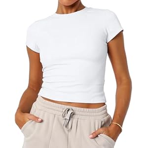 Women’s Basic Summer Short Sleeve Crewneck T-Shirts Y2K Cute Going Out Tops Baby Tee