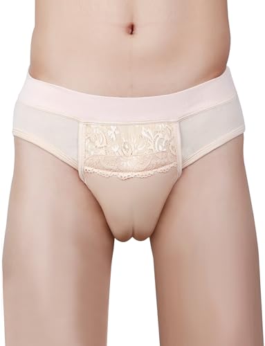 FEOYA Lace Thong Men Tucking Underwear for Trans Women Bulge Hiding Gaff Thong Sissy Panties3