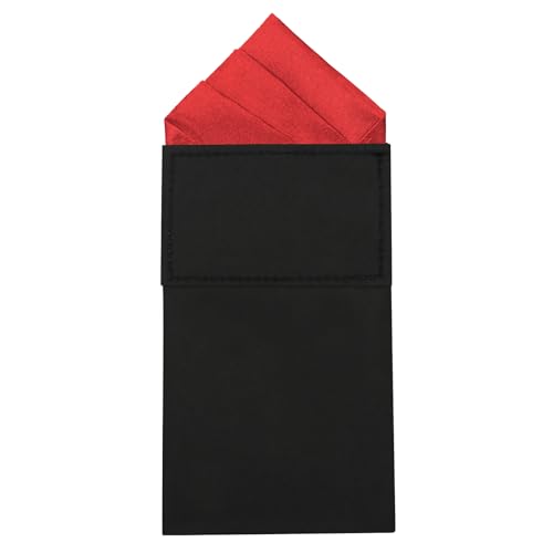 Mens Pre-Folded Pocket Squares on Card Pocket Handkerchief for Suit Accessories (Red Peak)