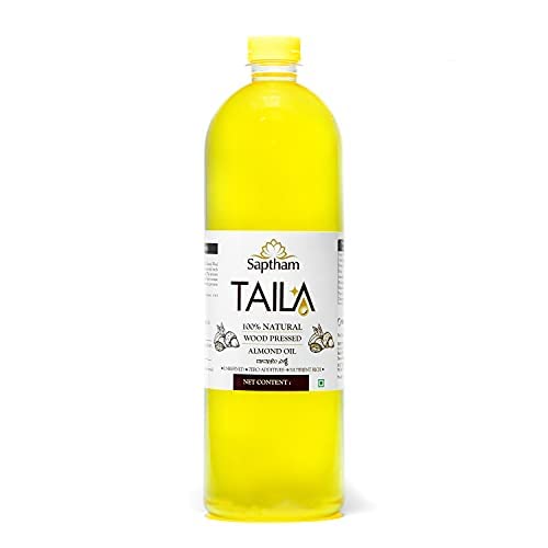 Saptham 100% Wood Pressed/Cold Pressed Almond Oil- 100ML, Moisturizing Multi-Purpose Oil for Face, Hair & Body| Pure and Natural |Free of Parabens and Chemicals| Perfect for Salad Dressing(100 ML) (B0C46JXZH7) Amazon Price History, Amazon Price Tracker
