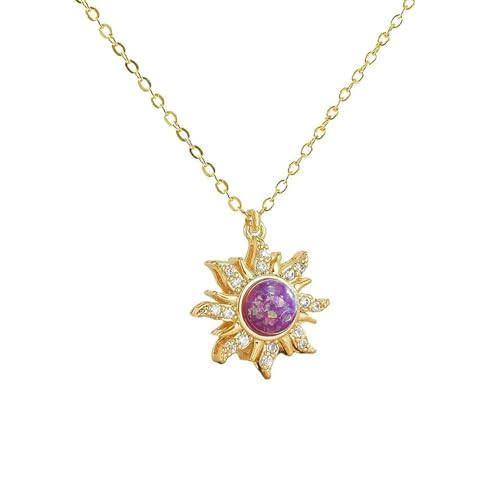 Rapunzel Sun Necklace for Women Tangled Necklace Gold Sun Necklace Opal Pendant Neckalce Healing Crystal Necklace Christmas Trendy Jewelry