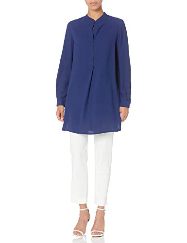 Image of Anne Klein womens Split Neck Long Tunic Blouse