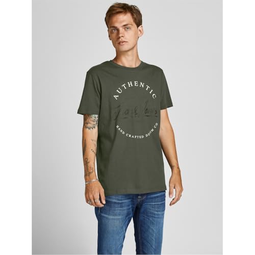 JACK & JONES Herren-T-Shirt, kurzärmelig, 5er-Pack, Weiß/Grau/Burgunderrot/Khaki/Marineblau, S – Ansicht 3