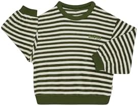 Bonds Kids Terry Towelling Pullover, Bonds Medium Breton Stripe Khaki (1 Pack), 4