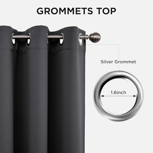 Image of 100% Blackout Curtains 60 Inches Window, 2 Thick Layers Heat and Full Light Blocking Soft Thermal Insulated Drapes for Bedroom (Set of 1 Pc, Gray, 5 Feet)