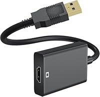 USB zu HDMI Adapter, USB 3.0/2.0 zu HDMI Audio Video Adapter, HD 1080P Video Grafikkabel Mehrere Monitore Konverter kompatibel mit Windows XP/7/8/8.1/10/11,für PC Laptop Projektor HDTV TV-Schwarz