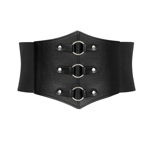 Waist Corset for Women Retro Elastic Lace-up Wide Waist Cinch Belt Pirate Waspie for Halloween Costume2