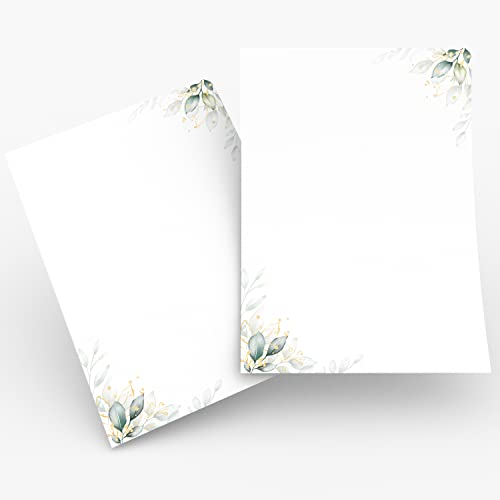 Briefpapier/Briefumschlag Set edel in Grün mit Blättern bedruckt 2 seitig A4 120 g/m² c6 80 g/m² von 10 bis 100 Blatt mit Umschlägen Kuvert vintage (50 Briefpapier OHNE Umschläge) Briefpapier/Briefumschlag Set edel in Grün mit Blättern bedruckt 2 seitig A4 120 g/m² c6 80 g/m² von 10 bis 100 Blatt mit Umschlägen Kuvert vintage (50 Briefpapier OHNE Umschläge)