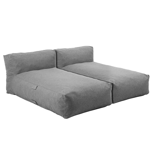 Oviala Salon de Jardin modulable avec 2 méridiennes Gris - Mixi