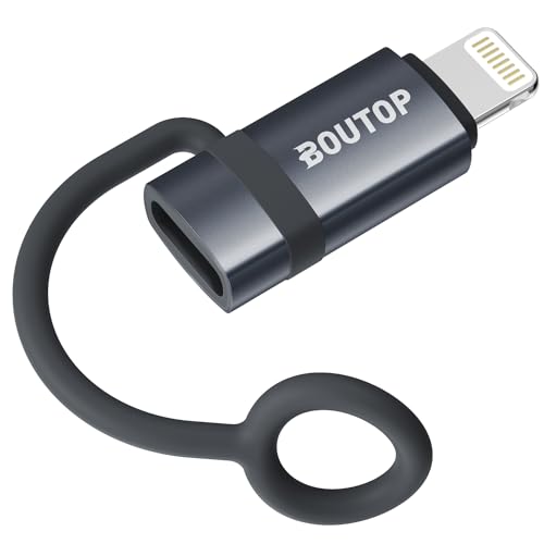 BOUTOP [Apple MFi Zertifiziert 36W USB C auf Lightning Adapter für Schnelles Laden und Datenübertragung,mit Anti-Verlust-Seil für iPhone 14 13 Pro Max,iPad Air 4/Mini 5,iPod-Dunkelgrau BOUTOP [Apple MFi Zertifiziert 36W USB C auf Lightning Adapter für Schnelles Laden und Datenübertragung,mit Anti-Verlust-Seil für iPhone 14 13 Pro Max,iPad Air 4/Mini 5,iPod-Dunkelgrau