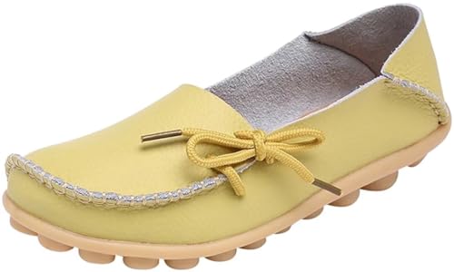 Image of Women's Leather Slipper Loafers Flat Shoes Slip-Ons