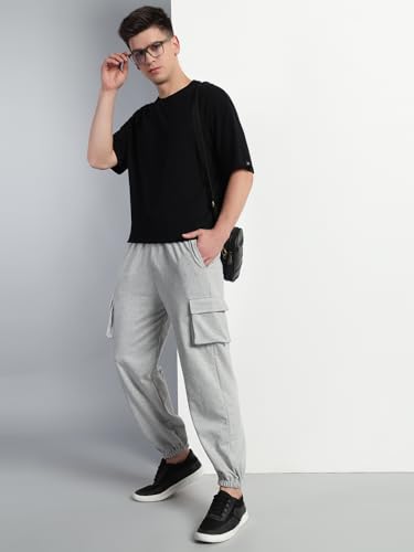 Image of Q - RIOUS Men Cargo || Men Cargo Pants || Men Cargo Pants Cotton || Cargos for Men, Black, 28