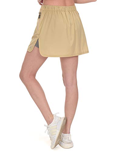 Little Donkey Andy Women's Athletic Golf Skort UPF 50+ Quick Dry Sweat Wicking with Pockets Causal Skirt Khaki L