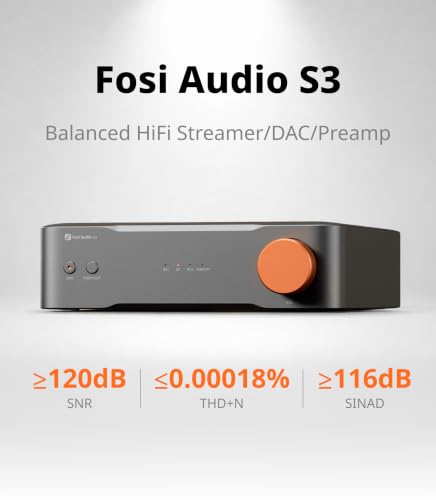 Image of Fosi Audio S3 HiFi Music Streamer DAC Preamp, AK4493SEQ DAC Wi-Fi 6 Bluetooth 5.3, Digital Transport with XLR Balanced /Optical /Sub Out /HDMI eARC, AirPlay 2 Spotify Connect Tidal, 5-Band EQ
