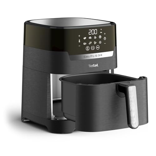 Foto von Tefal Easy Fry & Grill Precision Heißluftfritteuse 4,2 L – 2-in-1 Airfryer mit Grillplatte & Dörrfunktion, 8 Programme, 80–200 °C, Extra-Crisp-Technologie, fettarm frittieren, digital, XL EY5058