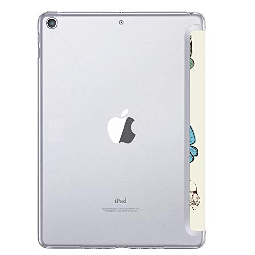 Image of DuraSafe Cases for iPad 9th 2021 8th 2020 7th 2019 Generation [iPad 9 iPad 8 iPad 7 ] 10.2 Inch A2602 A2270 A2197 MK663HN /A Printed Slim Lightweight PC Clear Flip Back Cover - Watercolor Flwr