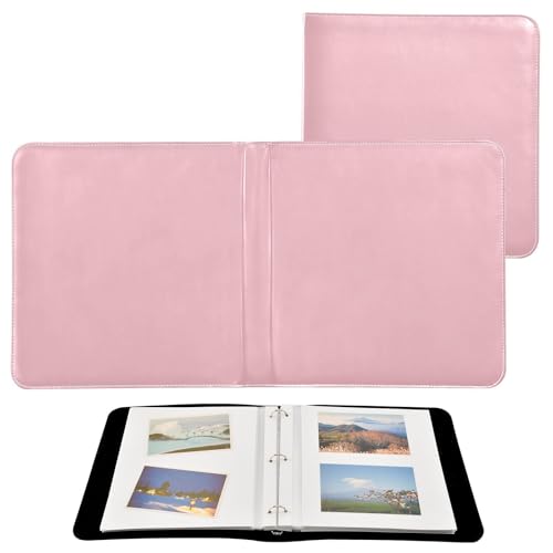 Álbum de recortes rosa sólido grande, 40 páginas, cubierta de cuero, diseño DIY con páginas autoadhesivas para fotos y proyectos de arte y manualidades miniatura 7