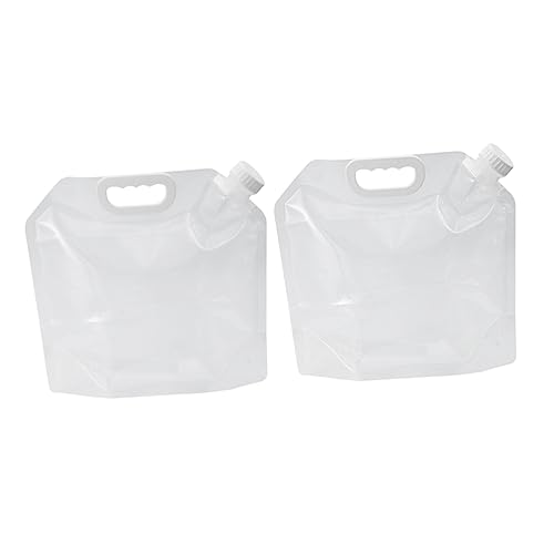 LIOOBO 2Pcs Foldable Water Carrier Transparent Portable Water Container for Camping Hiking Bbq and Outdoor Activities Large Capacity Drinking Water Bag