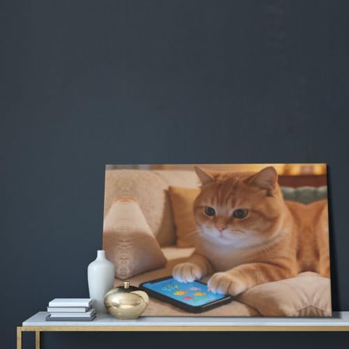 Décoration murale chat moderne grand format tableau chambre - 7