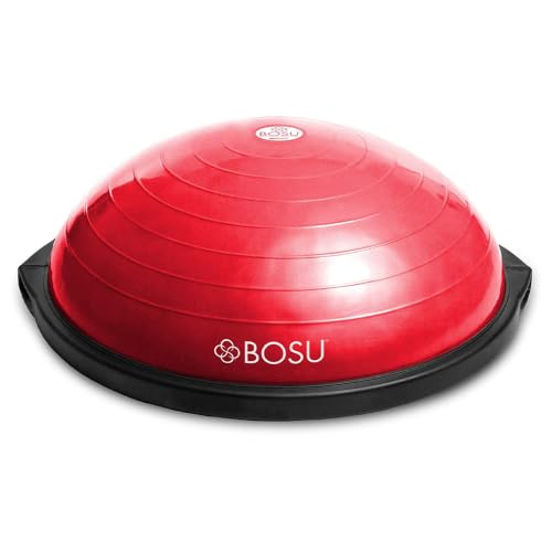 Image of Bosu Balance Ball Exercise Trainer, Home Gym Equipment w /Guided Workouts & Pump, 26 inch Inflatable Fitness Platform for Strength Training, Standing, Balancing, and Core Workout