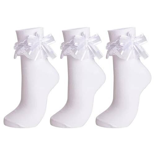 Image of Dicry Socks for Women, Big Ruffle Socks with Turn Cuff and Double Lace