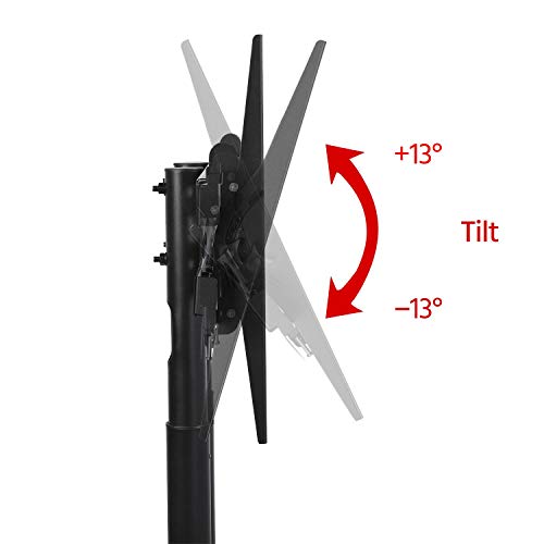 costoffs Mobile TV Stand on Wheels Universal TV for 32-75 inch LED LCD Screens, Floor TV Mount Stands with Shelves Height Adjustable Mobile TV Cart Trolley, Holds 50 KG & Tilt Range 600mm x 400mm - Image 9