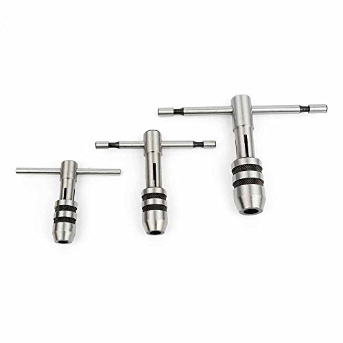 BIG HORN 19281 - T-Handle Tap Wrench Solid Jaw (3 Piece)