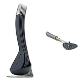 Joseph Joseph Nest 100 5-Piece Gray Kitchen Tool Set with Stand and Delta Folding Gray/Green Potato Masher